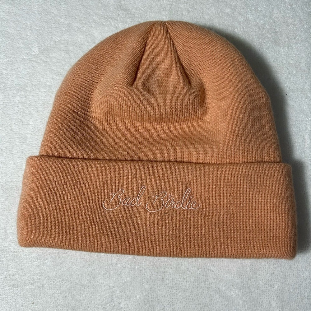 Bad Birdie Golf Mens Size OS Light Clay Embroidered Script Beanie Hat